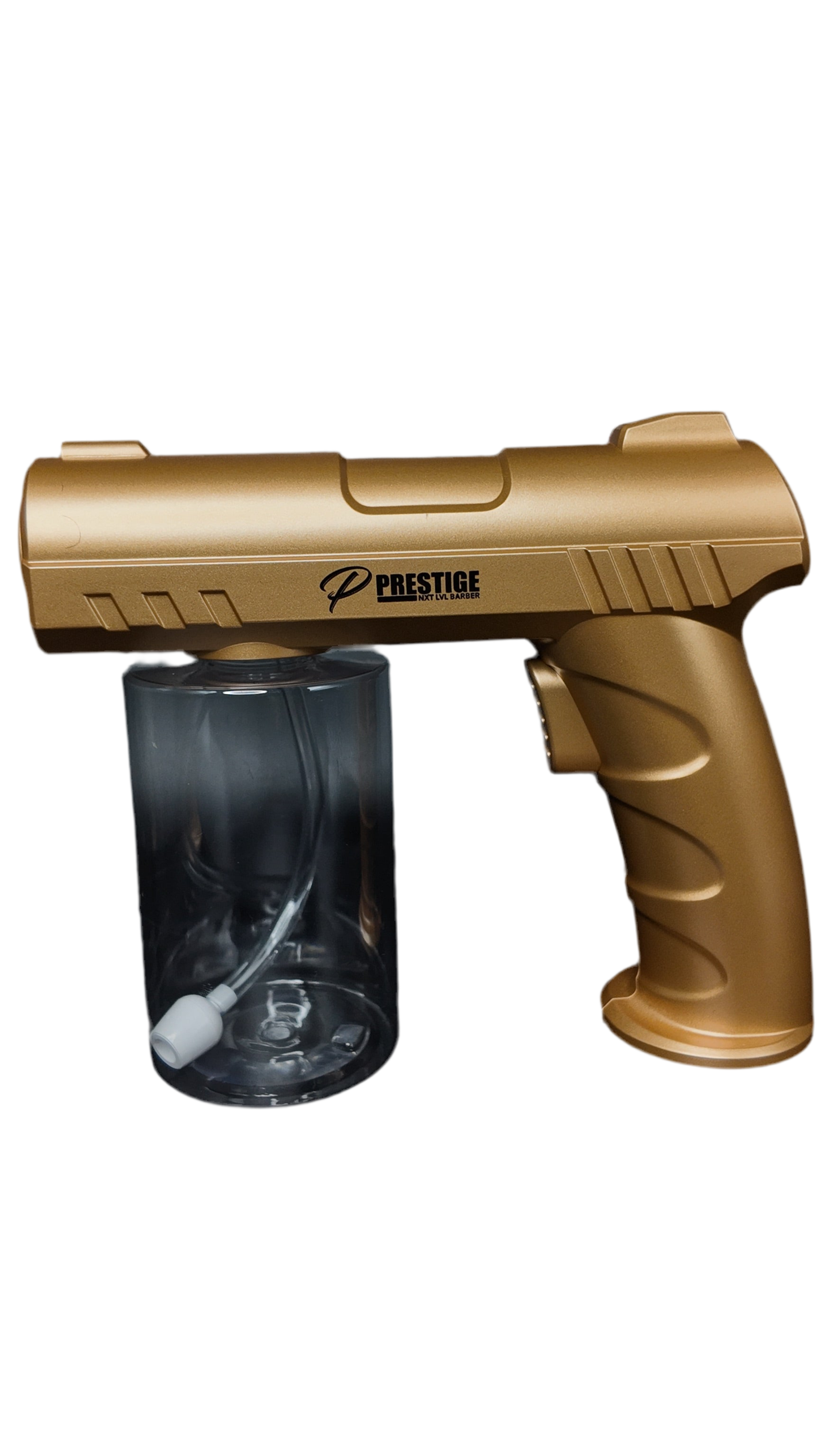 Gold Prestige NXTLVLBarber Spray Bottle with Blue Light