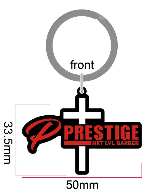 PRESTIGE NXT LVL BARBER KEY CHAIN with CROSS
