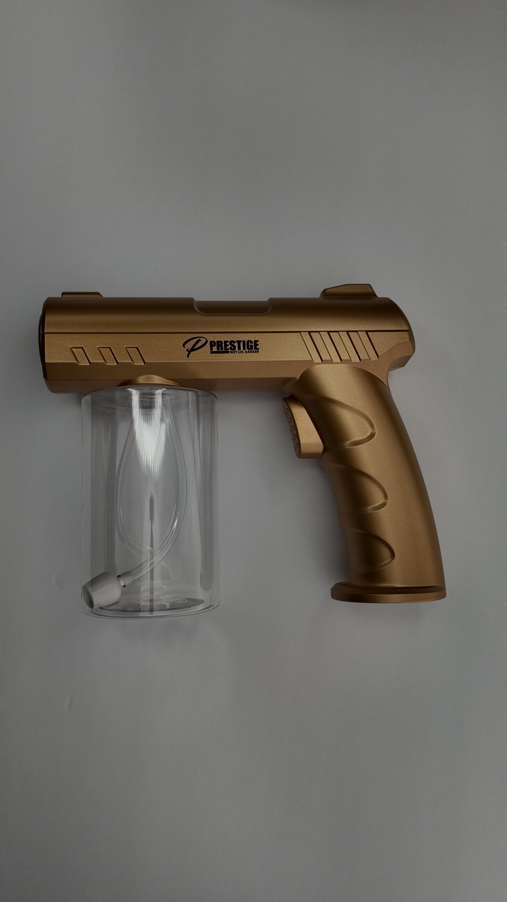 Gold Prestige NXTLVLBarber Spray Bottle with Blue Light