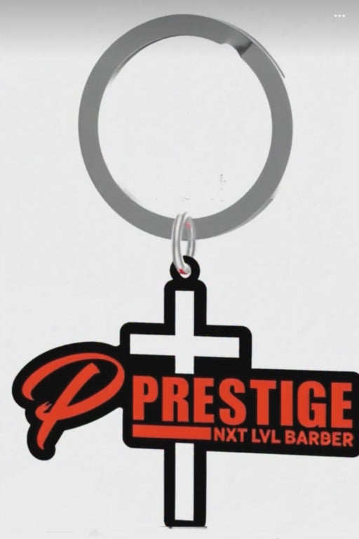 PRESTIGE NXT LVL BARBER KEY CHAIN with CROSS